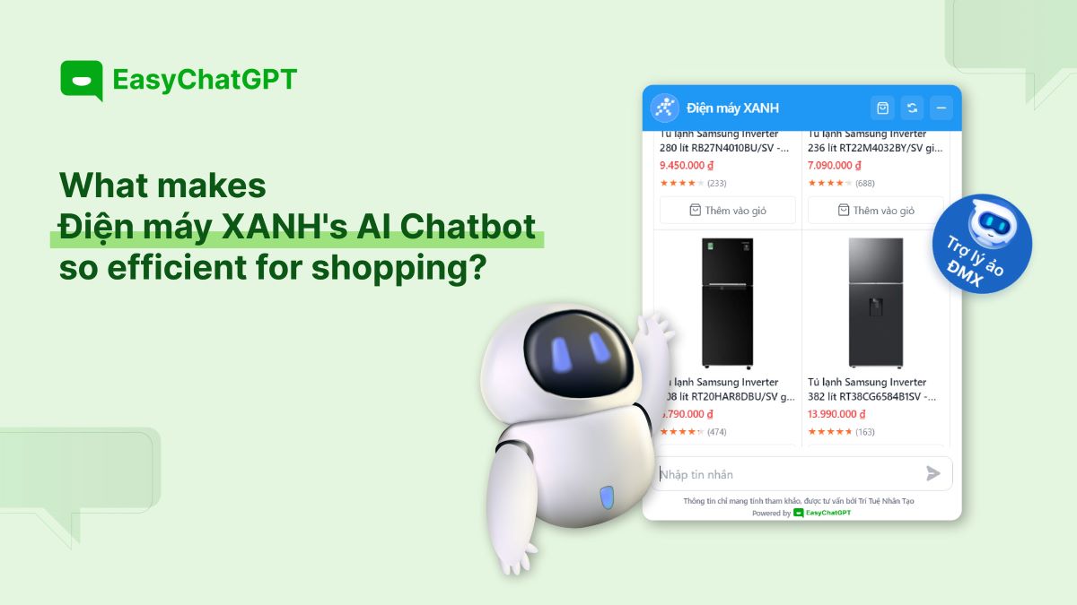 What makes Điện máy XANH's AI Chatbot so efficient for shopping?